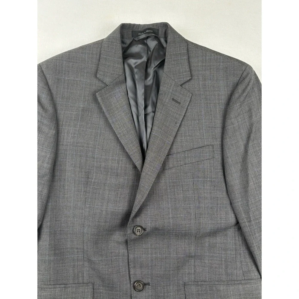 Lauren Ralph Lauren Slim Fit Gray‎ Windowpane Wool Sport Coat Blazer 38S